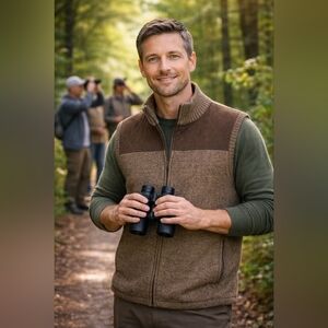 WOOLRICH Men's Full Zip Vest 100% Wool